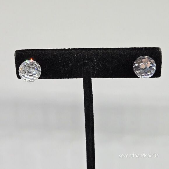 Disco Ball Stud Earrings, Crystal Studs, made with  Crystal Elements - Picture 1 of 5